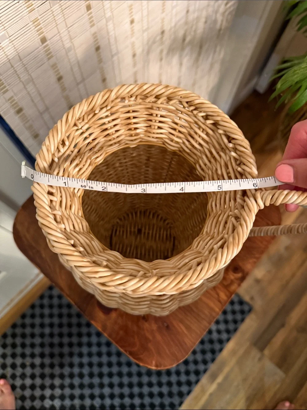 Woven Rattan Pitcher Vase - Natural